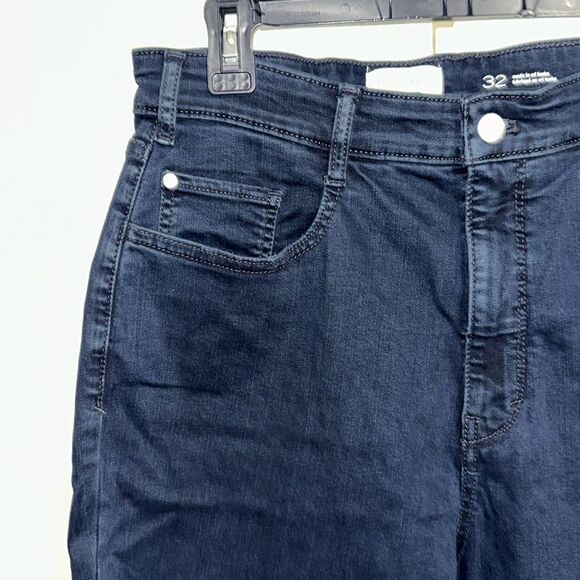 Anthro x Pilcro 32 Navy Dark Wash Stretch Straight Jeans - Picture 4 of 12